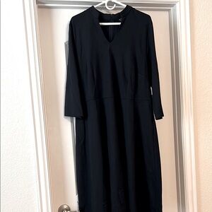 Eloquii Blue Long Sleeve V-Neck Dress Plus Size